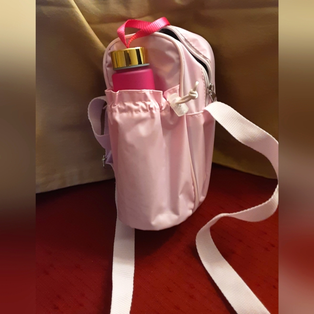 New Pink Nylon Bottle Bag Set